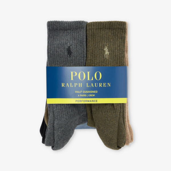 Упаковка из шести трикотажных носков из смеси хлопка с фирменной вышивкой Polo Ralph Lauren, коричневый
Упаковка из шести трикотажных носков из смеси хлопка с фирменной вышивкой Polo Ralph Lauren, коричневый