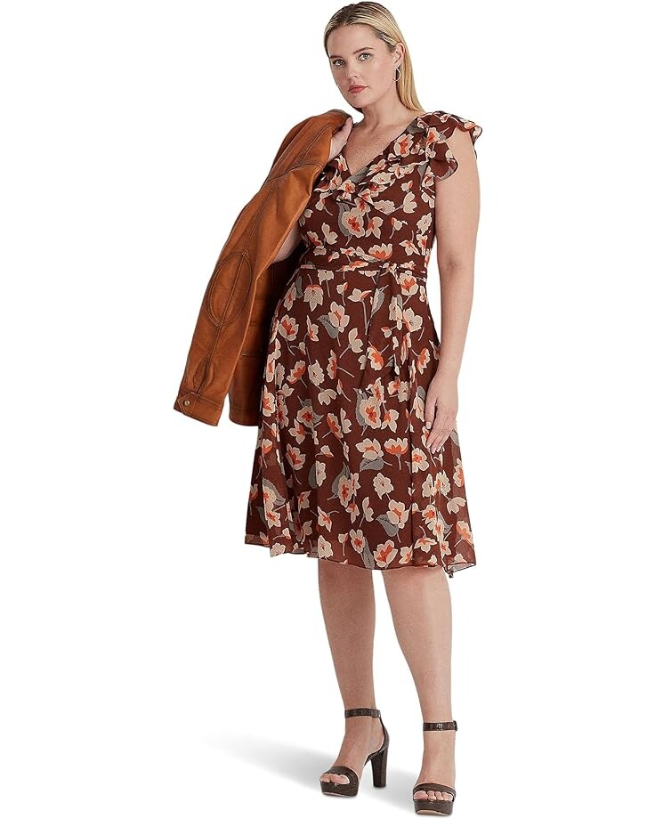 Платье LAUREN Ralph Lauren Plus Size Floral Ruffle-Trim Georgette, цвет Maroon/Orange/Cream
Платье LAUREN Ralph Lauren Plus Size Floral Ruffle-Trim Georgette, цвет Maroon/Orange/Cream