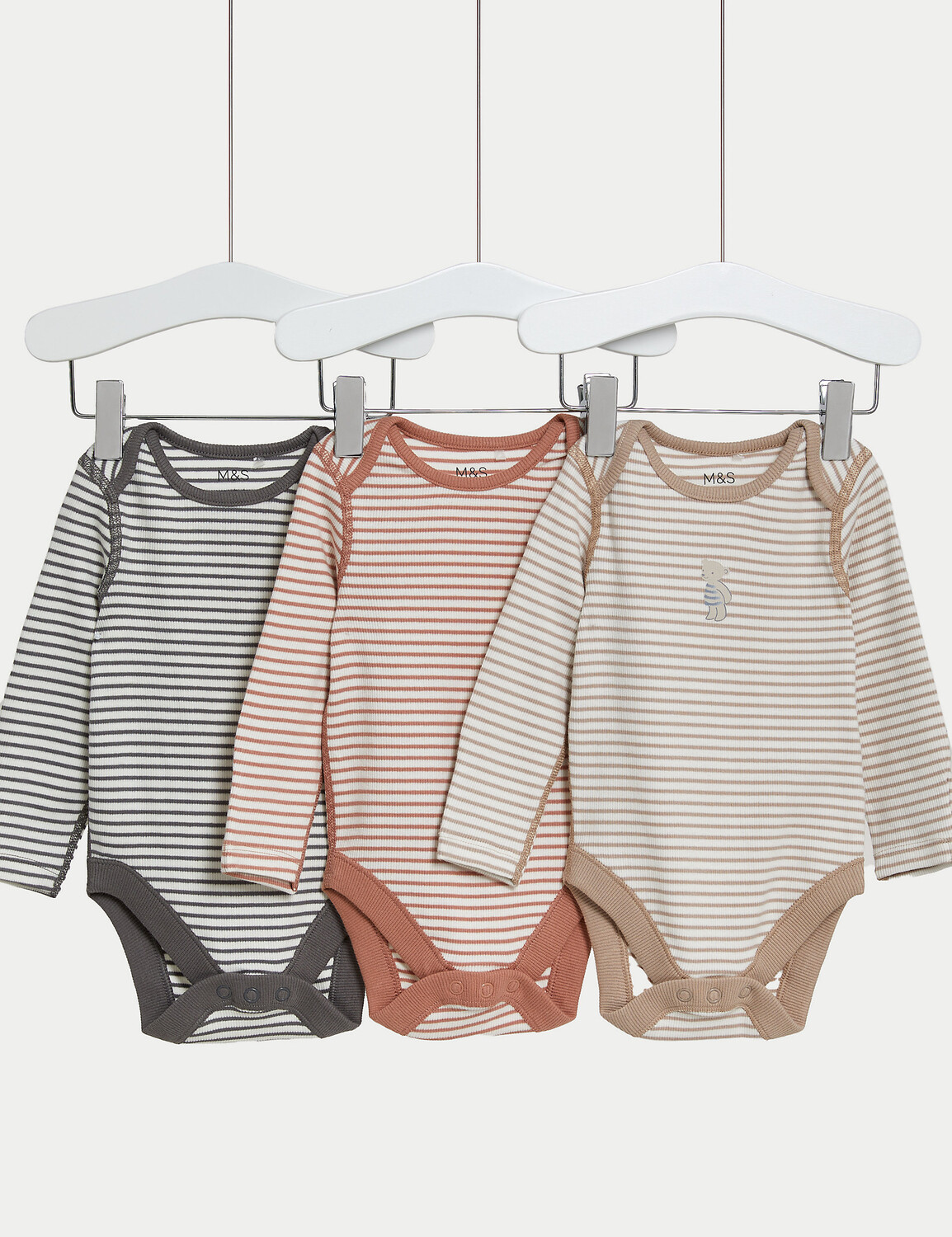 3 комплекта боди в полоску из хлопка (от 6½ фунтов до 3 лет) Marks & Spencer, белый микс
3 комплекта боди в полоску из хлопка (от 6½ фунтов до 3 лет) Marks & Spencer, белый микс