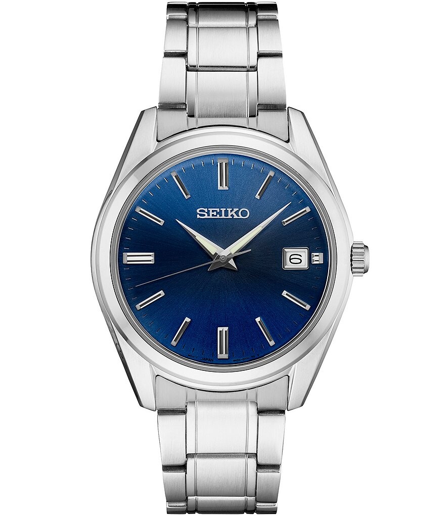 Мужские кварцевые часы Seiko Essential с синим циферблатом и браслетом из нержавеющей стали, серебро
Мужские кварцевые часы Seiko Essential с синим циферблатом и браслетом из нержавеющей стали, серебро