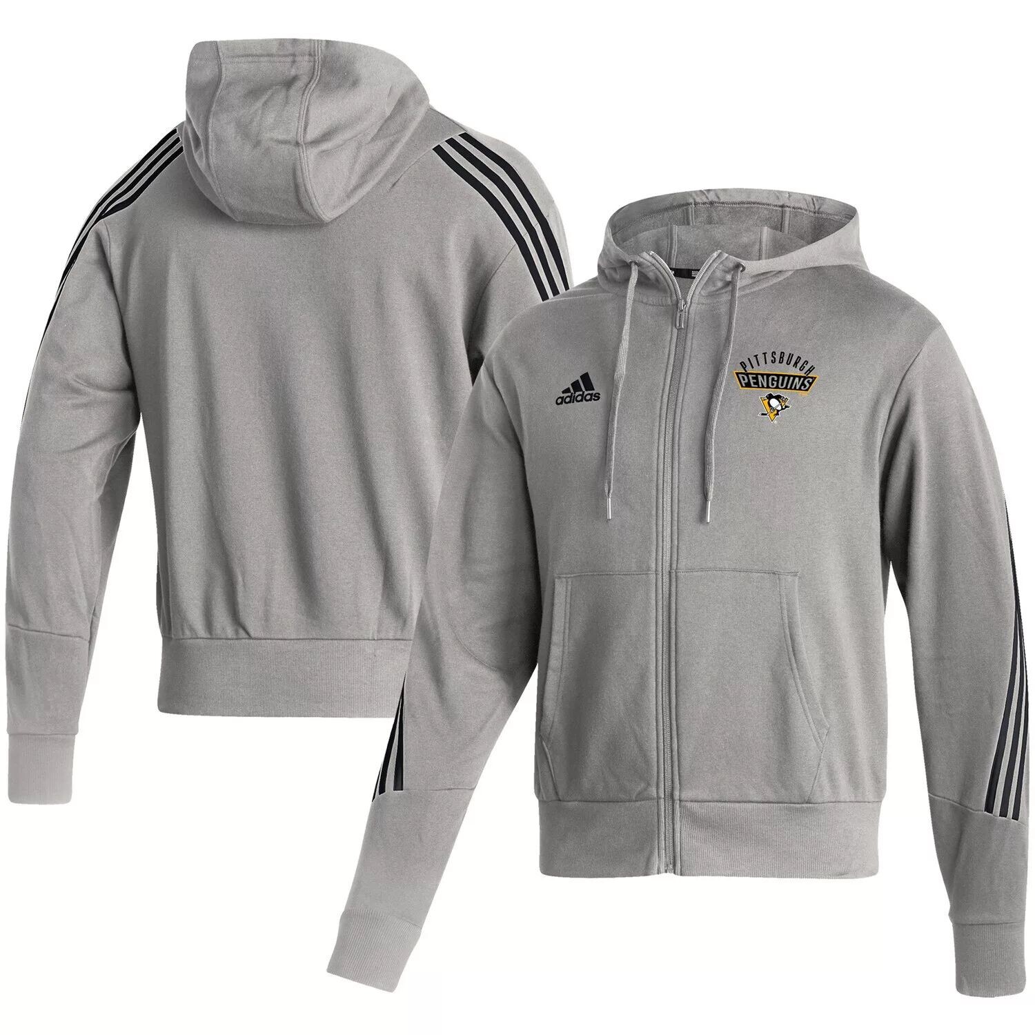 Мужская толстовка с молнией во всю длину adidas Heathered Grey Pittsburgh Penguins Fashion
Мужская толстовка с молнией во всю длину adidas Heathered Grey Pittsburgh Penguins Fashion
