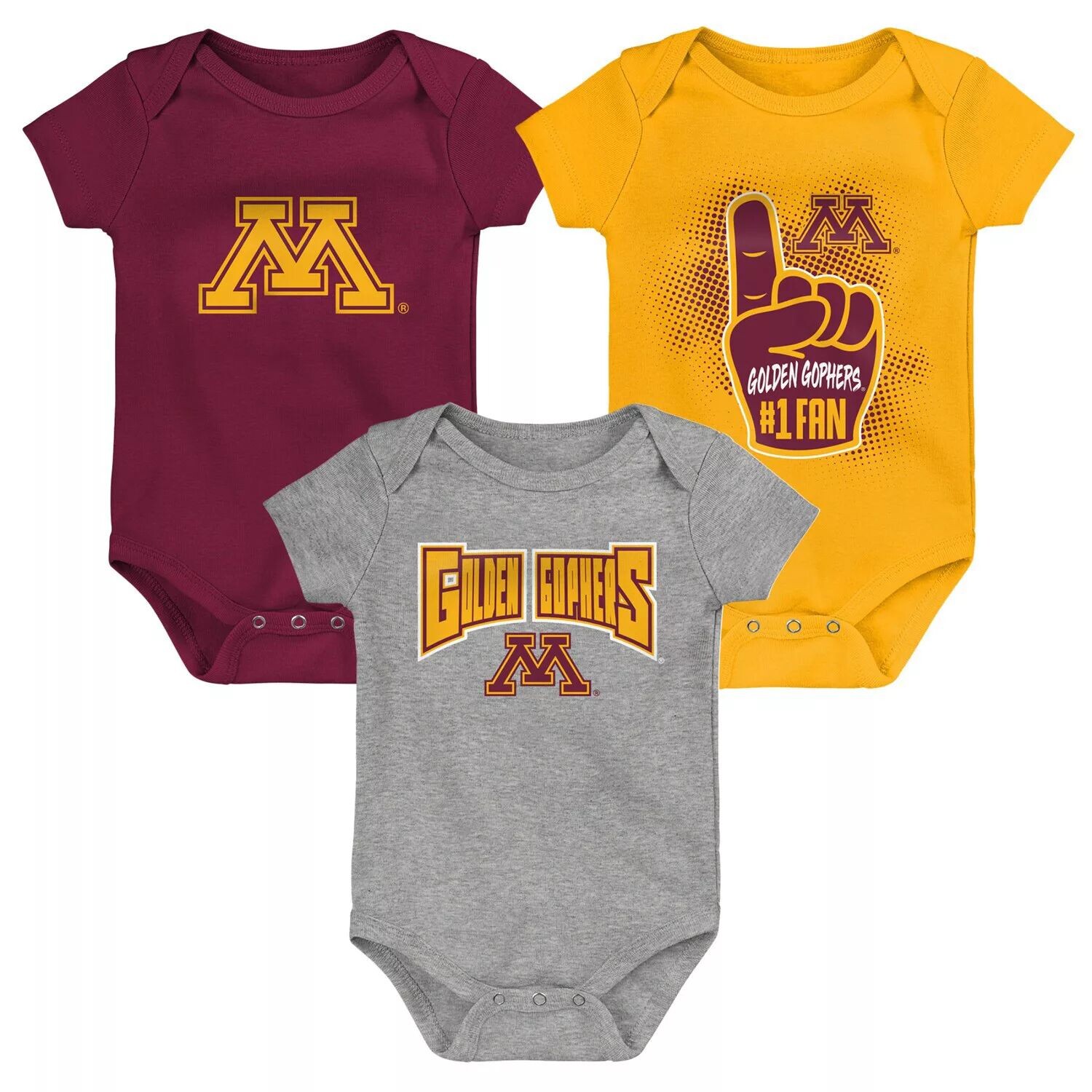Комплект из 3 боди для младенцев бордово-золотого/серого цвета Minnesota Golden Gophers Game On Outerstuff
Комплект из 3 боди для младенцев бордово-золотого/серого цвета Minnesota Golden Gophers Game On Outerstuff