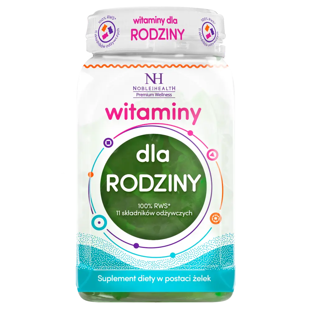 Noble Health Witaminy dla Rodziny пищевая добавка в виде жевательных резинок для детей и взрослых с комплексом витаминов, 60 шт./1 упак.
Noble Health Witaminy dla Rodziny пищевая добавка в виде жевательных резинок для детей и взрослых с комплексом витаминов, 60 шт./1 упак.