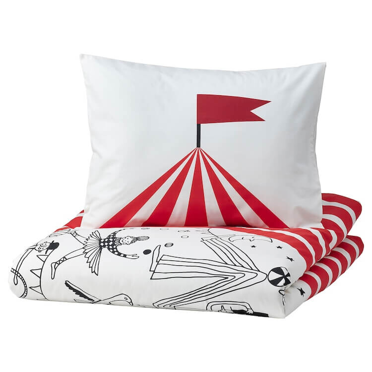 Комплект детского постельного белья Ikea Busenkel Circus, 2 предмета, 140x200/80x80, белый/красный
Комплект детского постельного белья Ikea Busenkel Circus, 2 предмета, 140x200/80x80, белый/красный