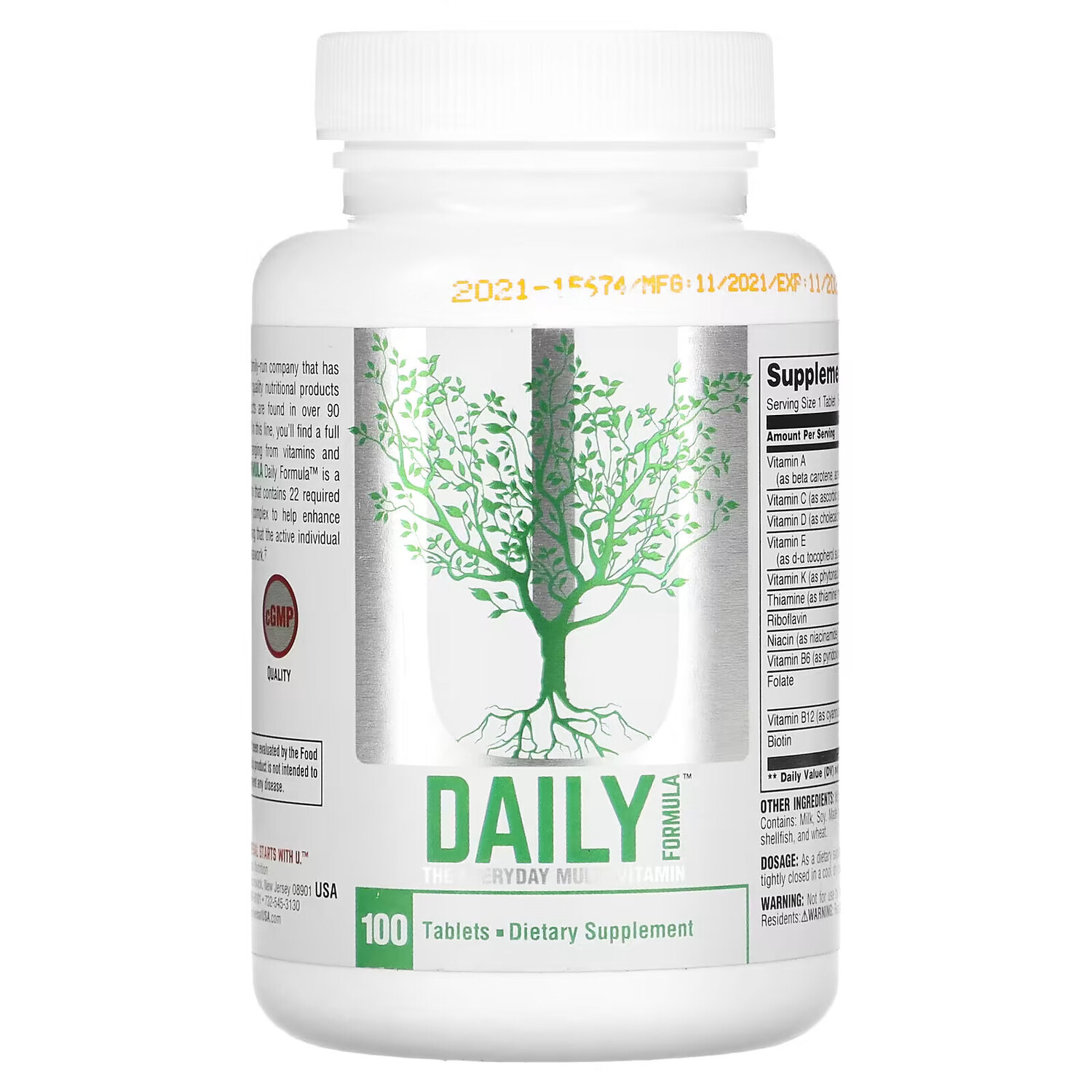 Universal Nutrition, Daily Formula, мультивитамины на каждый день, 100 таблеток
Universal Nutrition, Daily Formula, мультивитамины на каждый день, 100 таблеток