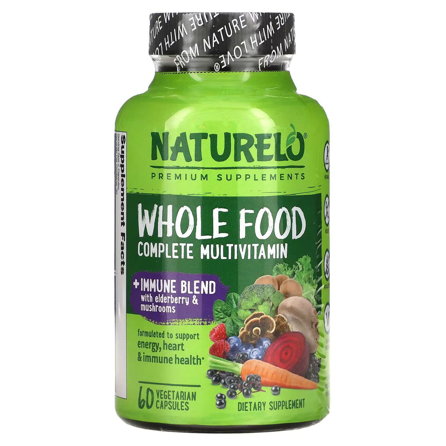 NATURELO, Мультивитаминный комплекс из цельных продуктов и смесь для иммунитета, 60 вегетарианских капсул
NATURELO, Мультивитаминный комплекс из цельных продуктов и смесь для иммунитета, 60 вегетарианских капсул