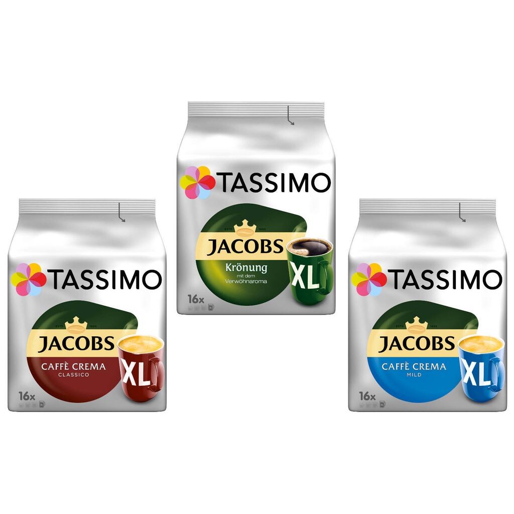Tassimo капсулы разнообразная упаковка XL коронация | Крема Классико | Крема Майлд 3 сорта
Tassimo капсулы разнообразная упаковка XL коронация | Крема Классико | Крема Майлд 3 сорта