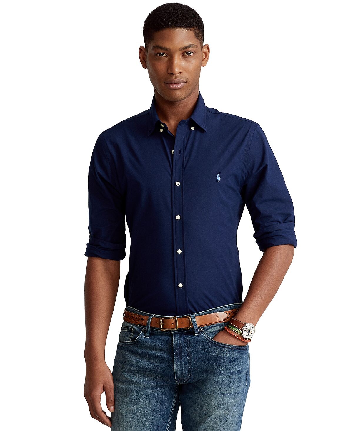 Мужская рубашка slim fit в полоску из эластичного поплина Polo Ralph Lauren, мульти
Мужская рубашка slim fit в полоску из эластичного поплина Polo Ralph Lauren, мульти