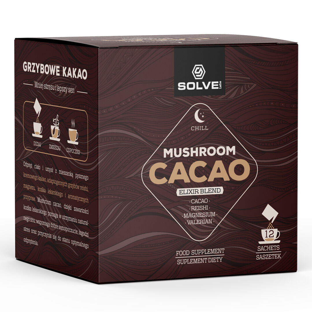 Solve Labs Mushroom Cacao адаптогенное какао с грибами рейши, 12 пакетиков/1 упаковка
Solve Labs Mushroom Cacao адаптогенное какао с грибами рейши, 12 пакетиков/1 упаковка