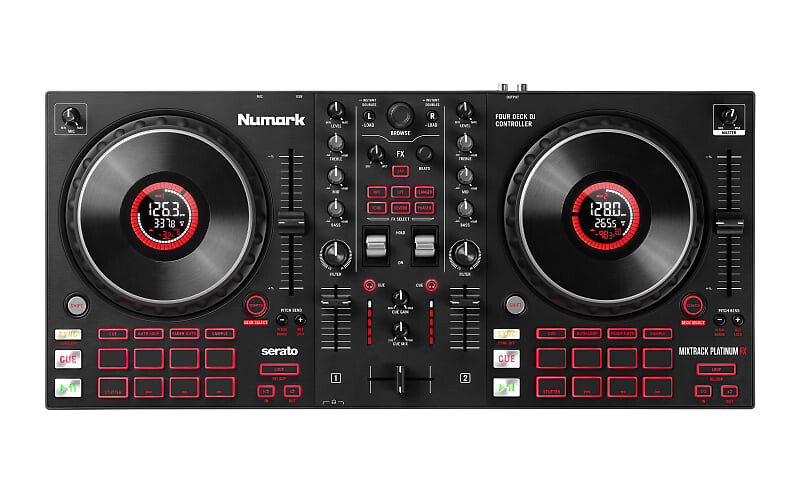 Numark Mixtrack Platinum FX — 4-дековый DJ-контроллер с дисплеями джогов и лепестками эффектов
Numark Mixtrack Platinum FX — 4-дековый DJ-контроллер с дисплеями джогов и лепестками эффектов