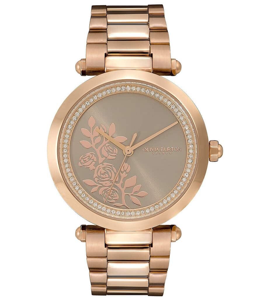 Olivia Burton Женские кварцевые аналоговые часы с Т-образным стержнем и гвоздикой с золотым браслетом из нержавеющей стали, розовый
Olivia Burton Женские кварцевые аналоговые часы с Т-образным стержнем и гвоздикой с золотым браслетом из нержавеющей стали, розовый