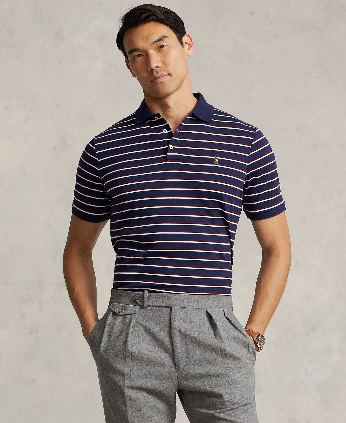 Мужская рубашка-поло классического кроя в полоску из мягкого хлопка Polo Ralph Lauren
Мужская рубашка-поло классического кроя в полоску из мягкого хлопка Polo Ralph Lauren