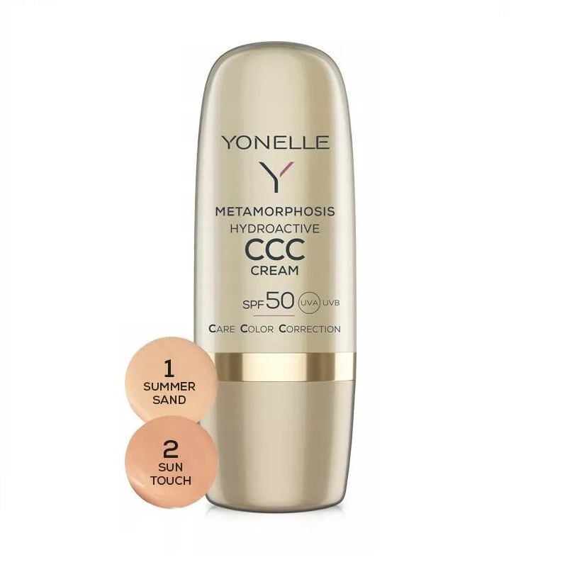 Yonelle Metamorphosis Hydroactive CCC Cream SPF50 гидроактивный крем для лица 02 Sun Touch 30 мл
Yonelle Metamorphosis Hydroactive CCC Cream SPF50 гидроактивный крем для лица 02 Sun Touch 30 мл