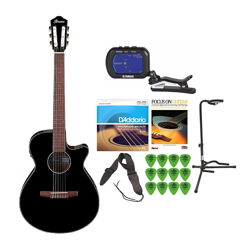 Электроакустическая гитара Ibanez AEG50N с тюнером, стойкой, струнами, книгой, ремнем и комплектом гитарных медиаторов Ibanez AEG50N Acoustic-Electric Guitar with Tuner, Stand and Strings Bundle
Электроакустическая гитара Ibanez AEG50N с тюнером, стойкой, струнами, книгой, ремнем и комплектом гитарных медиаторов Ibanez AEG50N Acoustic-Electric Guitar with Tuner, Stand and Strings Bundle