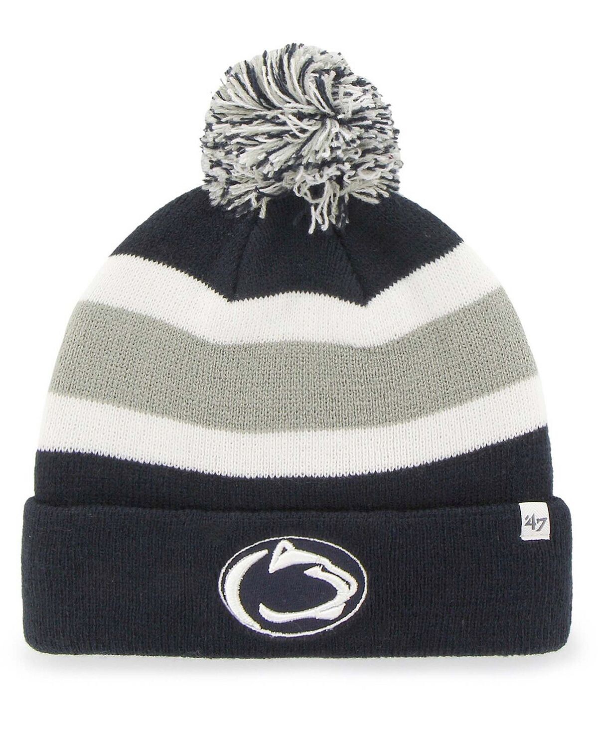 Мужская темно-синяя вязаная шапка с манжетами и помпоном Penn State Nittany Lions '47 Brand
Мужская темно-синяя вязаная шапка с манжетами и помпоном Penn State Nittany Lions '47 Brand