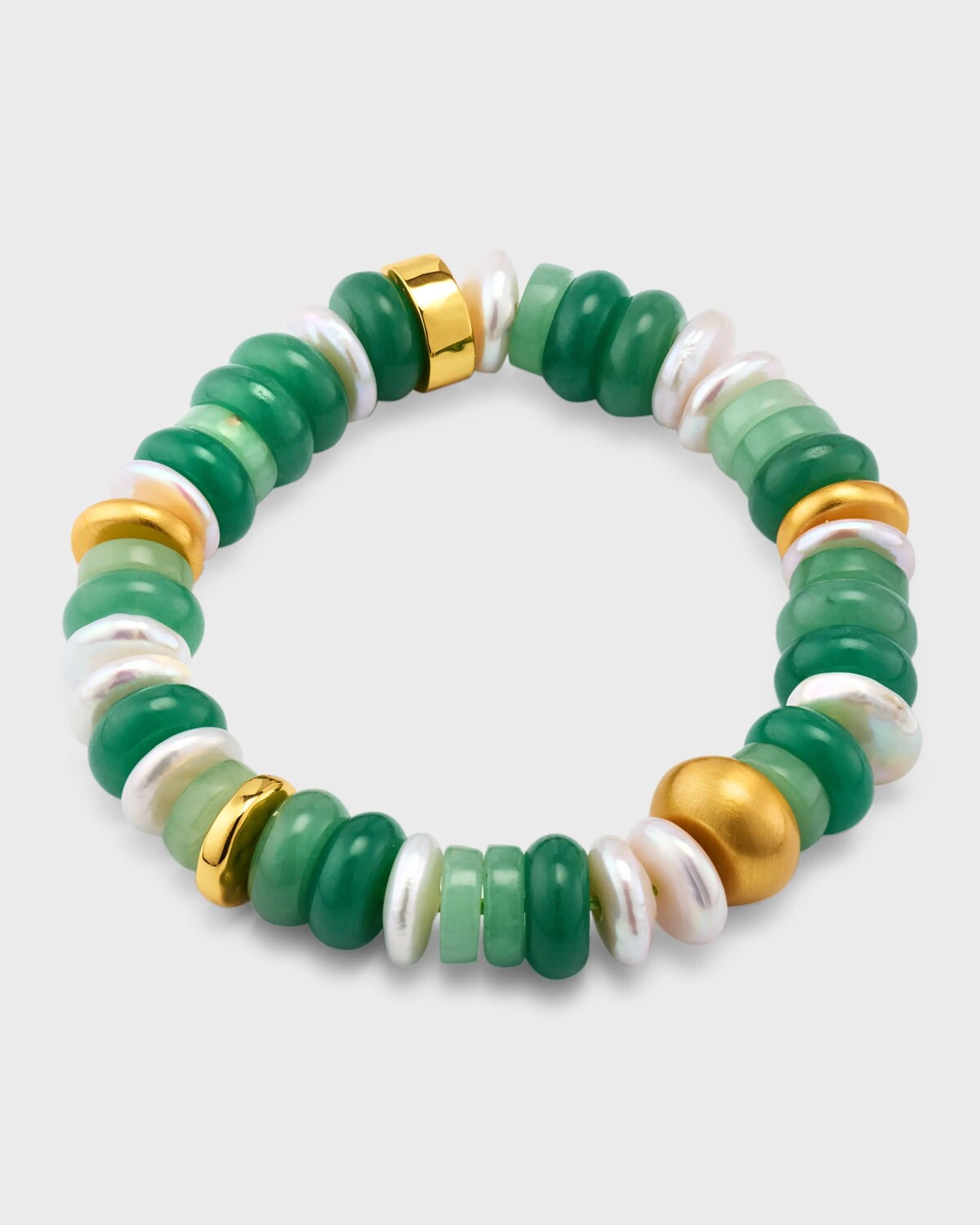 Эластичный браслет из нефритового микса с авантюрином и жемчугом NEST Jewelry, цвет Green
Эластичный браслет из нефритового микса с авантюрином и жемчугом NEST Jewelry, цвет Green