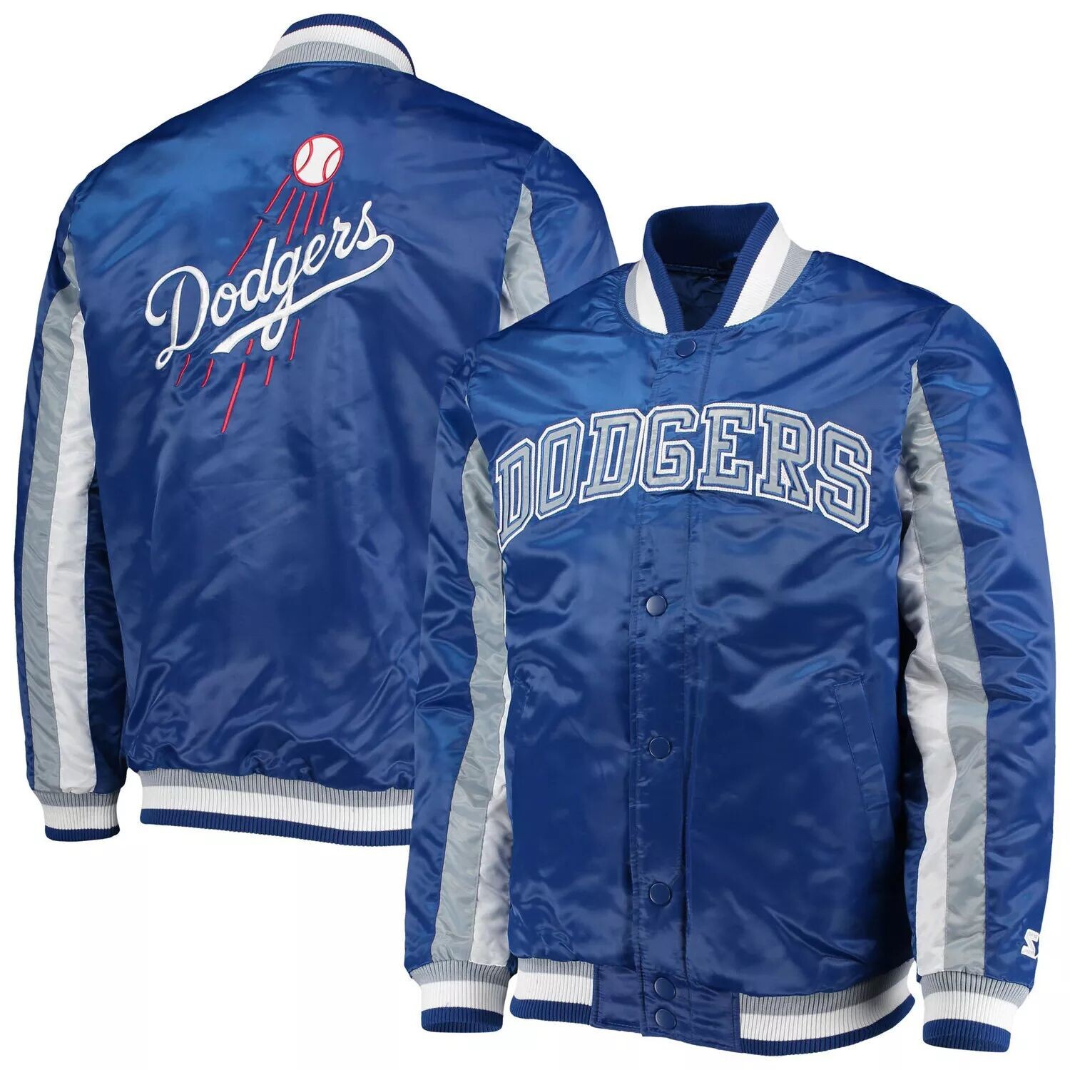 Мужская атласная куртка с длинными кнопками Royal Los Angeles Dodgers The Ace Starter
Мужская атласная куртка с длинными кнопками Royal Los Angeles Dodgers The Ace Starter