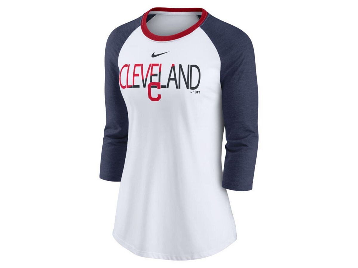 Женская рубашка реглан трехцветного цвета с разделением цветов Cleveland Indians Nike
Женская рубашка реглан трехцветного цвета с разделением цветов Cleveland Indians Nike