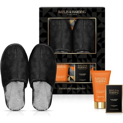 Роскошный подарочный набор мужских тапочек Baylis & Harding Black Pepper & Ginseng — подходит для веганов
Роскошный подарочный набор мужских тапочек Baylis & Harding Black Pepper & Ginseng — подходит для веганов