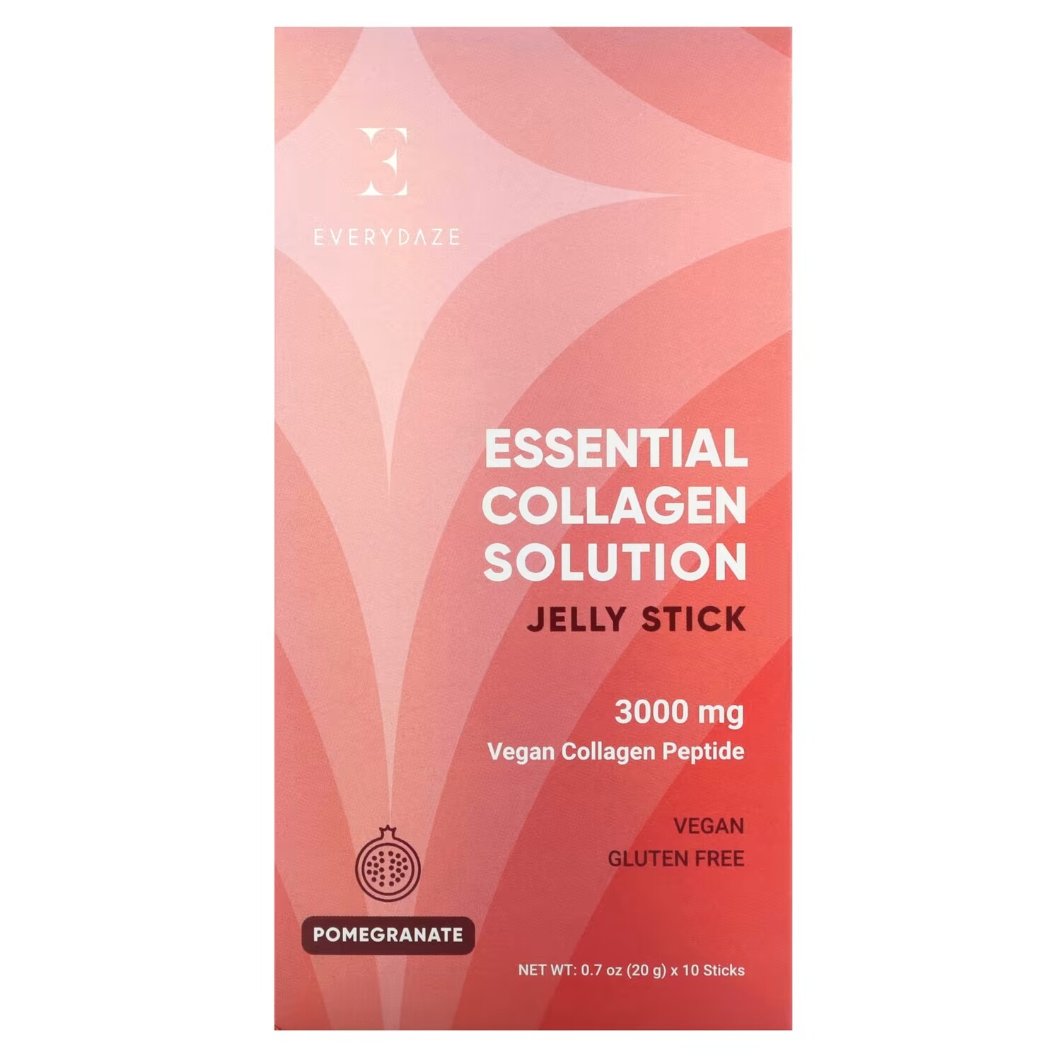 Пищевая добавка Everydaze Essential Collagen Solution Jelly Stick со вкусом граната 3000 мг, 10 шт по 20 г
Пищевая добавка Everydaze Essential Collagen Solution Jelly Stick со вкусом граната 3000 мг, 10 шт по 20 г