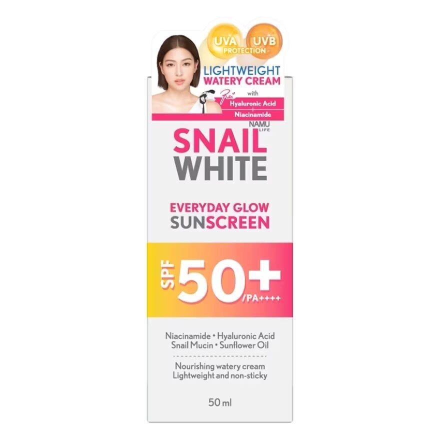 Namu Life Snailwhite Солнцезащитный крем Everyday Glow SPF50+ PA++++ 50 мл, Clear
Namu Life Snailwhite Солнцезащитный крем Everyday Glow SPF50+ PA++++ 50 мл, Clear