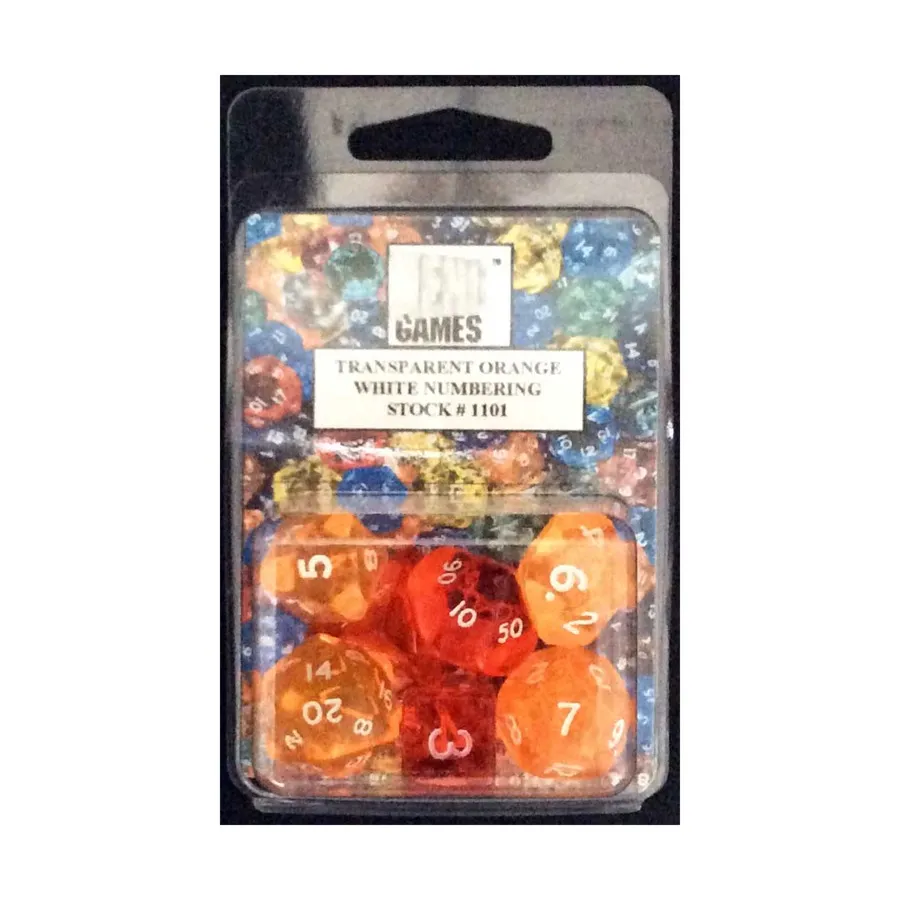 Поли-комплект Оранжевый с белым (7), Dice - Translucent (Xeno Games/Crystal Caste)
Поли-комплект Оранжевый с белым (7), Dice - Translucent (Xeno Games/Crystal Caste)