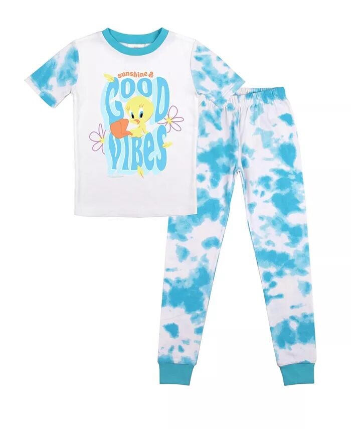 Молодежный пижамный комплект с короткими рукавами Tweety Bird Sunshine and Good Vibes для маленьких девочек Looney Tunes, белый
Молодежный пижамный комплект с короткими рукавами Tweety Bird Sunshine and Good Vibes для маленьких девочек Looney Tunes, белый