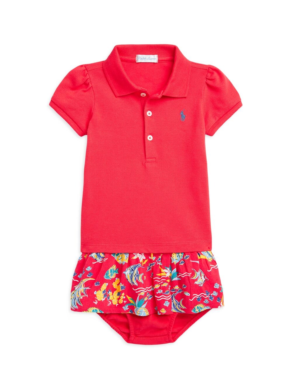 Платье-поло с рыбным принтом для девочки для маленьких девочек Polo Ralph Lauren, красный
Платье-поло с рыбным принтом для девочки для маленьких девочек Polo Ralph Lauren, красный
