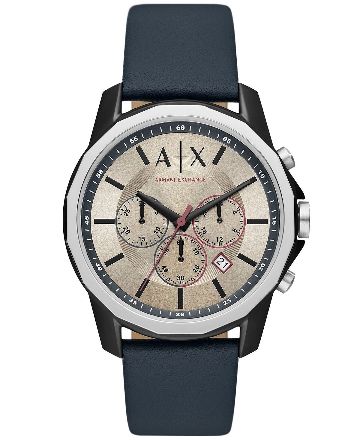Мужские кварцевые часы с хронографом, синие кожаные часы, 44 мм Armani Exchange
Мужские кварцевые часы с хронографом, синие кожаные часы, 44 мм Armani Exchange