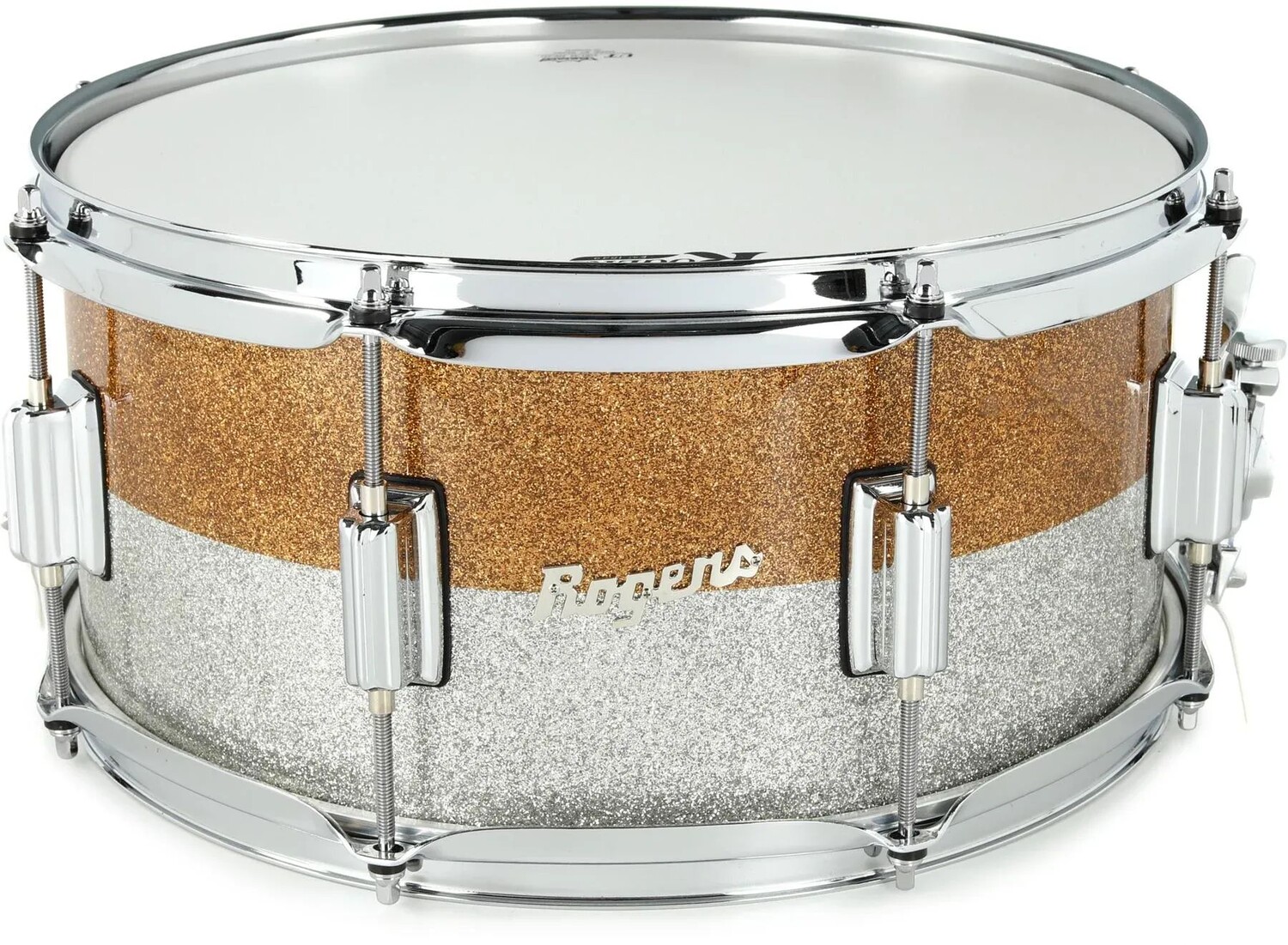 Малый барабан Rogers Drums PowerTone — 6,5 x 14 дюймов, двухцветный лак золото/серебро
Малый барабан Rogers Drums PowerTone — 6,5 x 14 дюймов, двухцветный лак золото/серебро