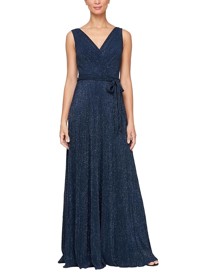 Платье Alex Evenings Long Glitter Mesh with Surplice Neckline and Tie Belt, темно-синий
Платье Alex Evenings Long Glitter Mesh with Surplice Neckline and Tie Belt, темно-синий