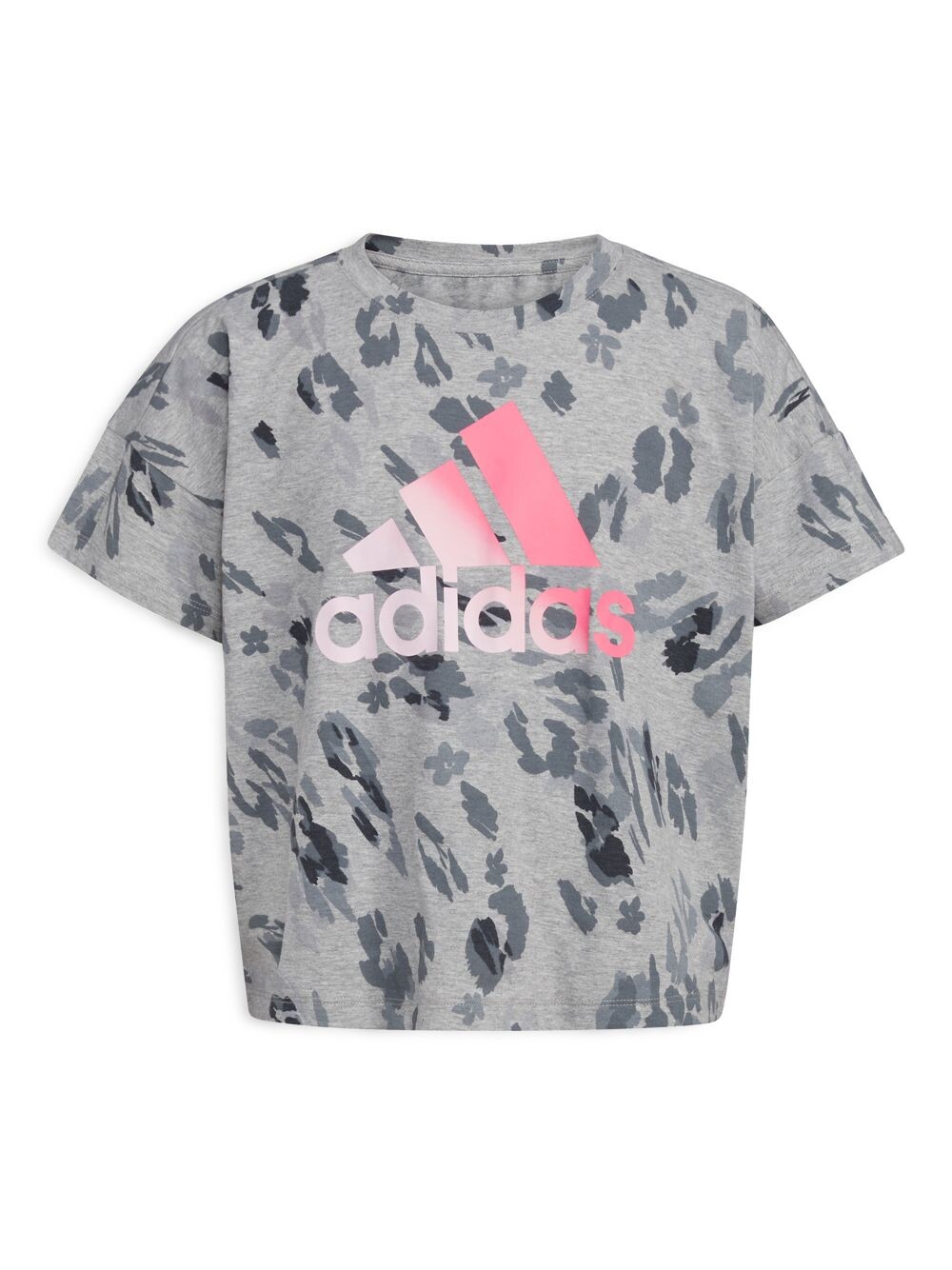 Футболка с круглым вырезом и леопардовым принтом для девочек с логотипом adidas, серый
Футболка с круглым вырезом и леопардовым принтом для девочек с логотипом adidas, серый