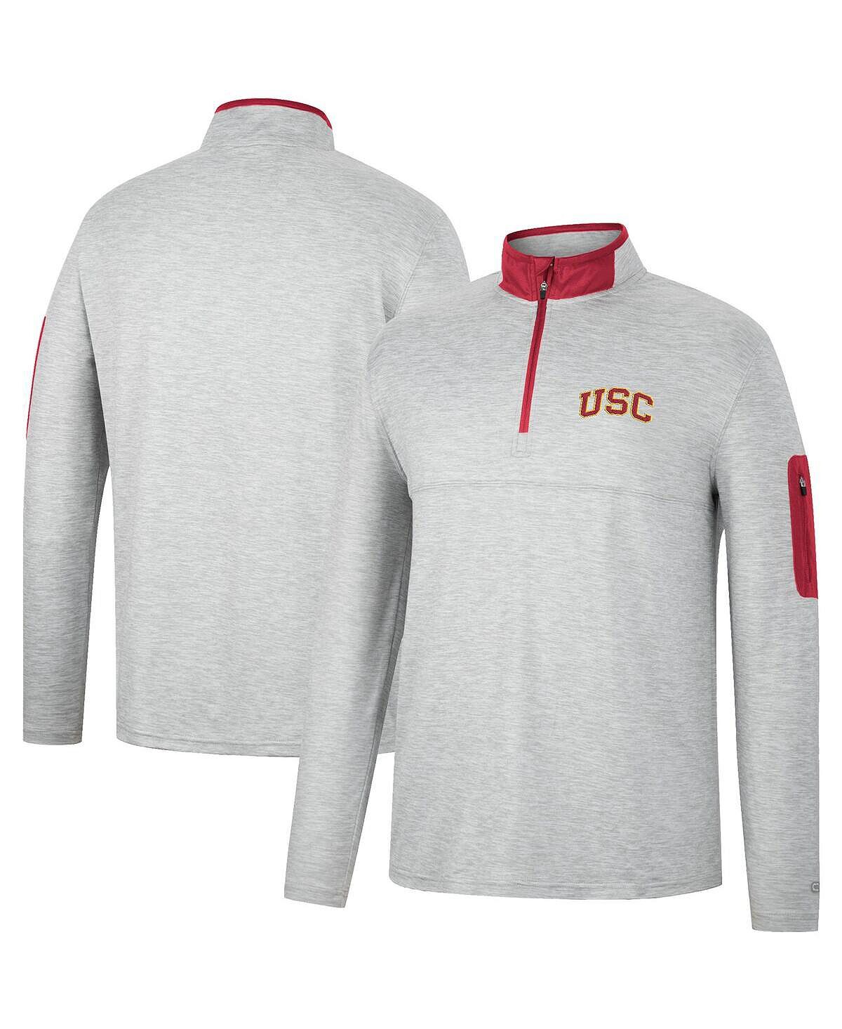 Мужская серая меланжевая куртка cardinal usc trojans country club windshirt с молнией на четверть Colosseum, мульти
Мужская серая меланжевая куртка cardinal usc trojans country club windshirt с молнией на четверть Colosseum, мульти