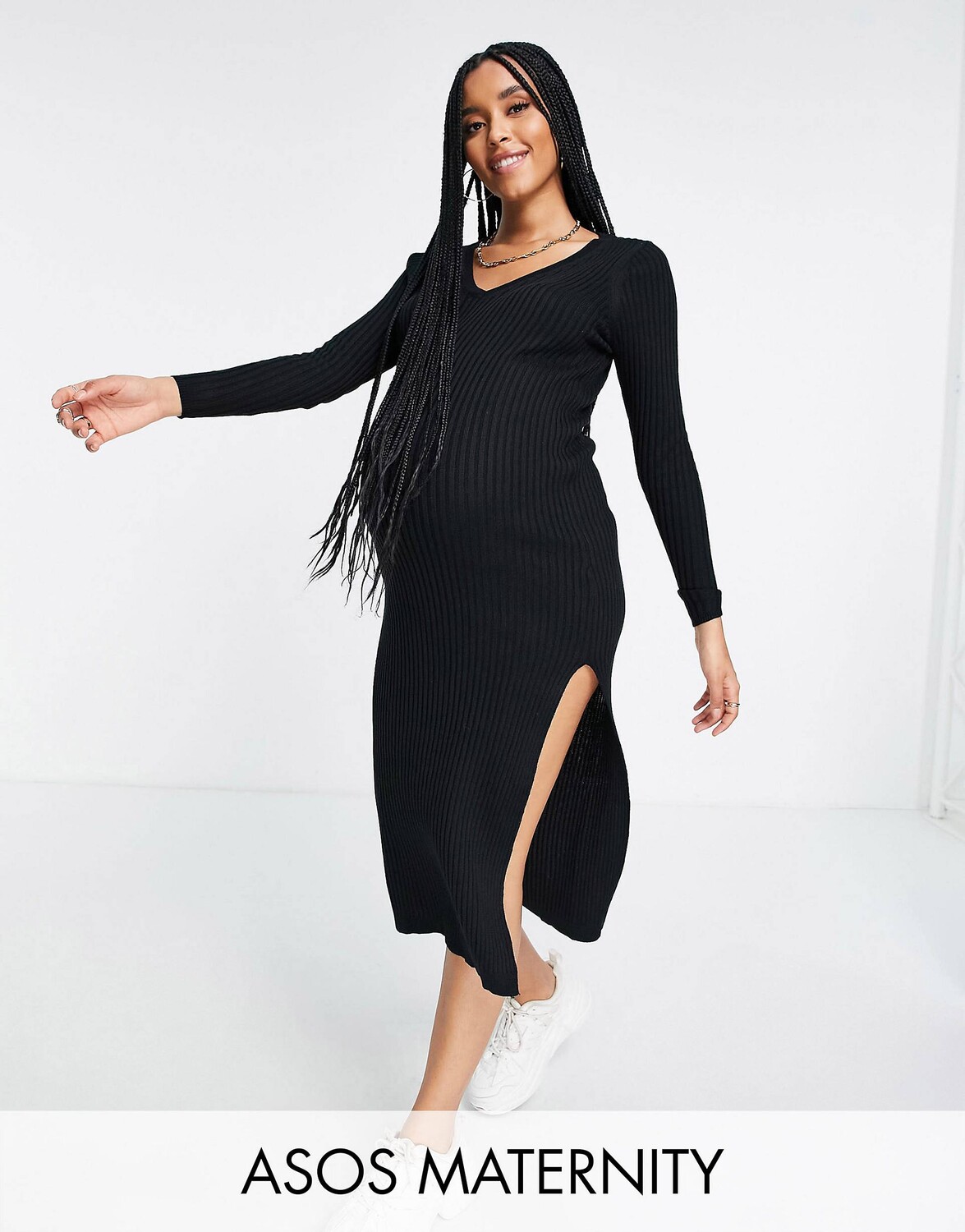Черное трикотажное платье в рубчик с v-образным вырезом ASOS DESIGN Maternity, Черный
Черное трикотажное платье в рубчик с v-образным вырезом ASOS DESIGN Maternity, Черный