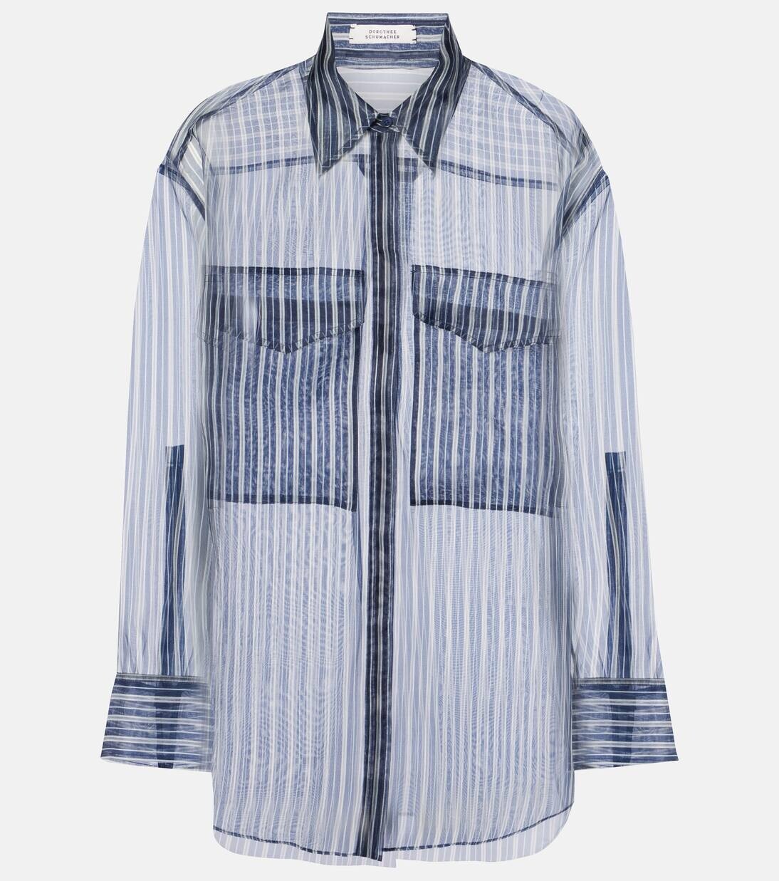 Блузка из полосатой шелковой органзы Dorothee Schumacher, цвет blue white stripe
Блузка из полосатой шелковой органзы Dorothee Schumacher, цвет blue white stripe