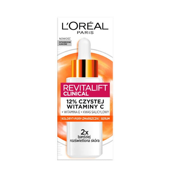 L'Oreal Paris Revitalift Clinical осветляющая сыворотка для лица с 12% чистого витамина С 30мл
L'Oreal Paris Revitalift Clinical осветляющая сыворотка для лица с 12% чистого витамина С 30мл