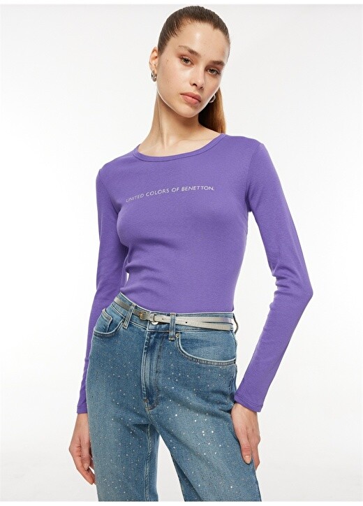 Фиолетовая женская футболка с круглым вырезом United Colors of Benetton, Фиолетовый
Фиолетовая женская футболка с круглым вырезом United Colors of Benetton, Фиолетовый