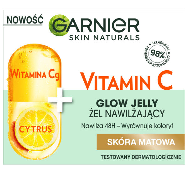Garnier Skin Naturals Vitamin C Glow Jelly увлажняющий гель для лица Витамин Cg + Цитрус 50мл
Garnier Skin Naturals Vitamin C Glow Jelly увлажняющий гель для лица Витамин Cg + Цитрус 50мл