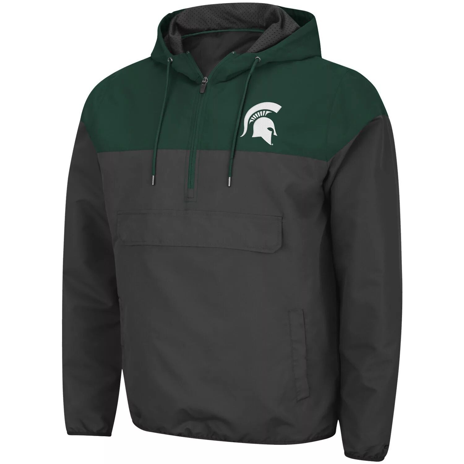 Мужская темно-серая/зеленая куртка с капюшоном Michigan State Spartans Lawyered Anorak с молнией до четверти Colosseum
Мужская темно-серая/зеленая куртка с капюшоном Michigan State Spartans Lawyered Anorak с молнией до четверти Colosseum
