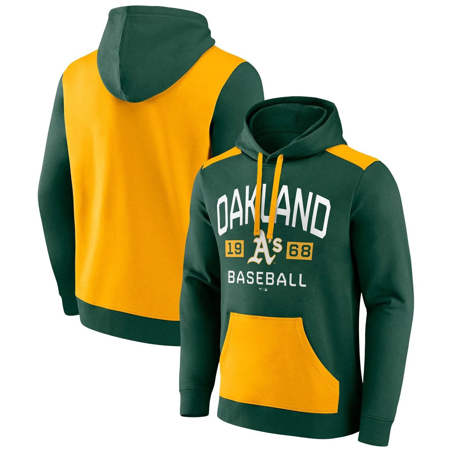 Мужской пуловер с капюшоном Oakland Athletics зеленого/золотого цвета с логотипом Fanatics, Зеленый
Мужской пуловер с капюшоном Oakland Athletics зеленого/золотого цвета с логотипом Fanatics, Зеленый