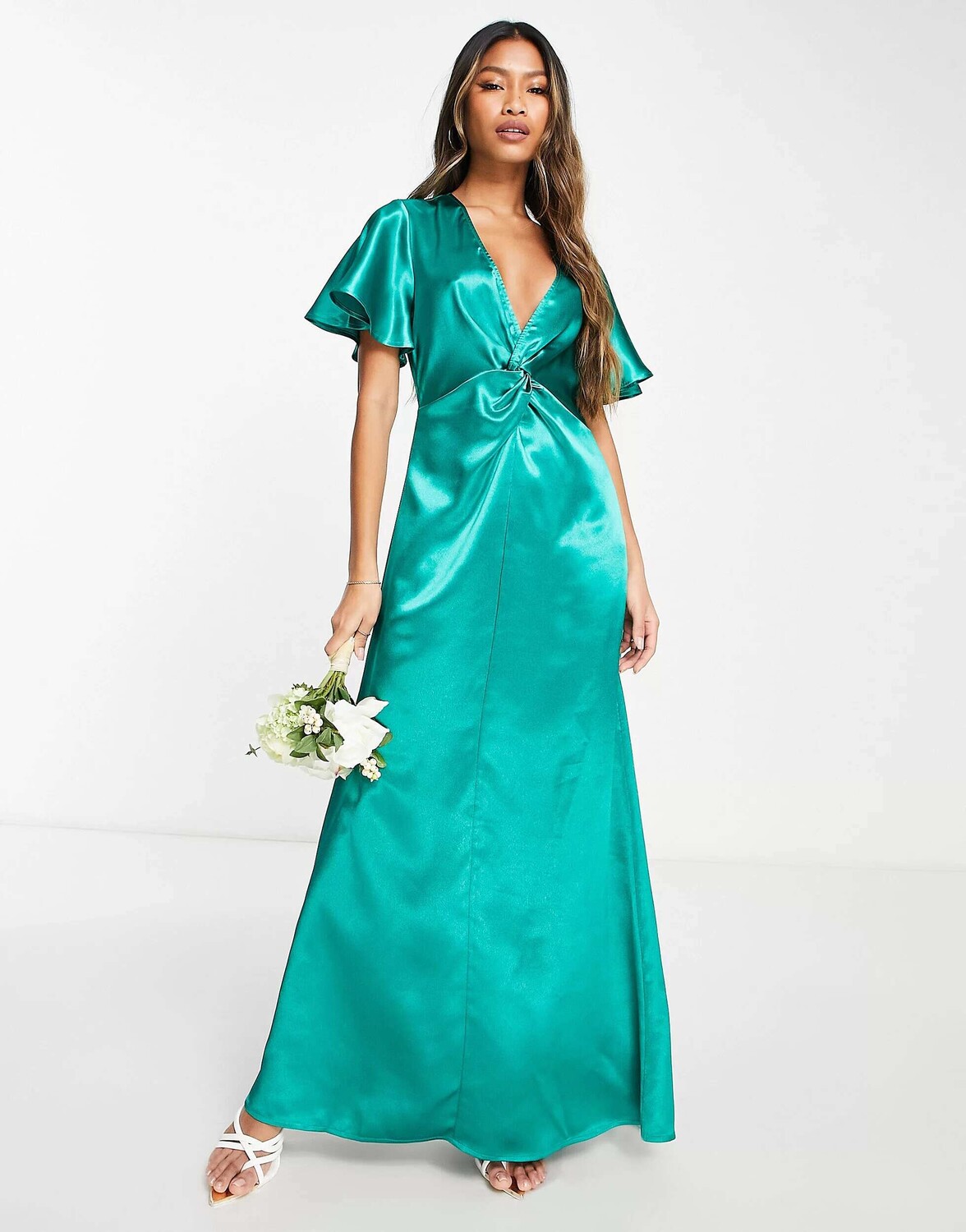 Атласное платье макси с развевающимися рукавами Vila Bridesmaid изумрудно-зеленого цвета, Зеленый
Атласное платье макси с развевающимися рукавами Vila Bridesmaid изумрудно-зеленого цвета, Зеленый