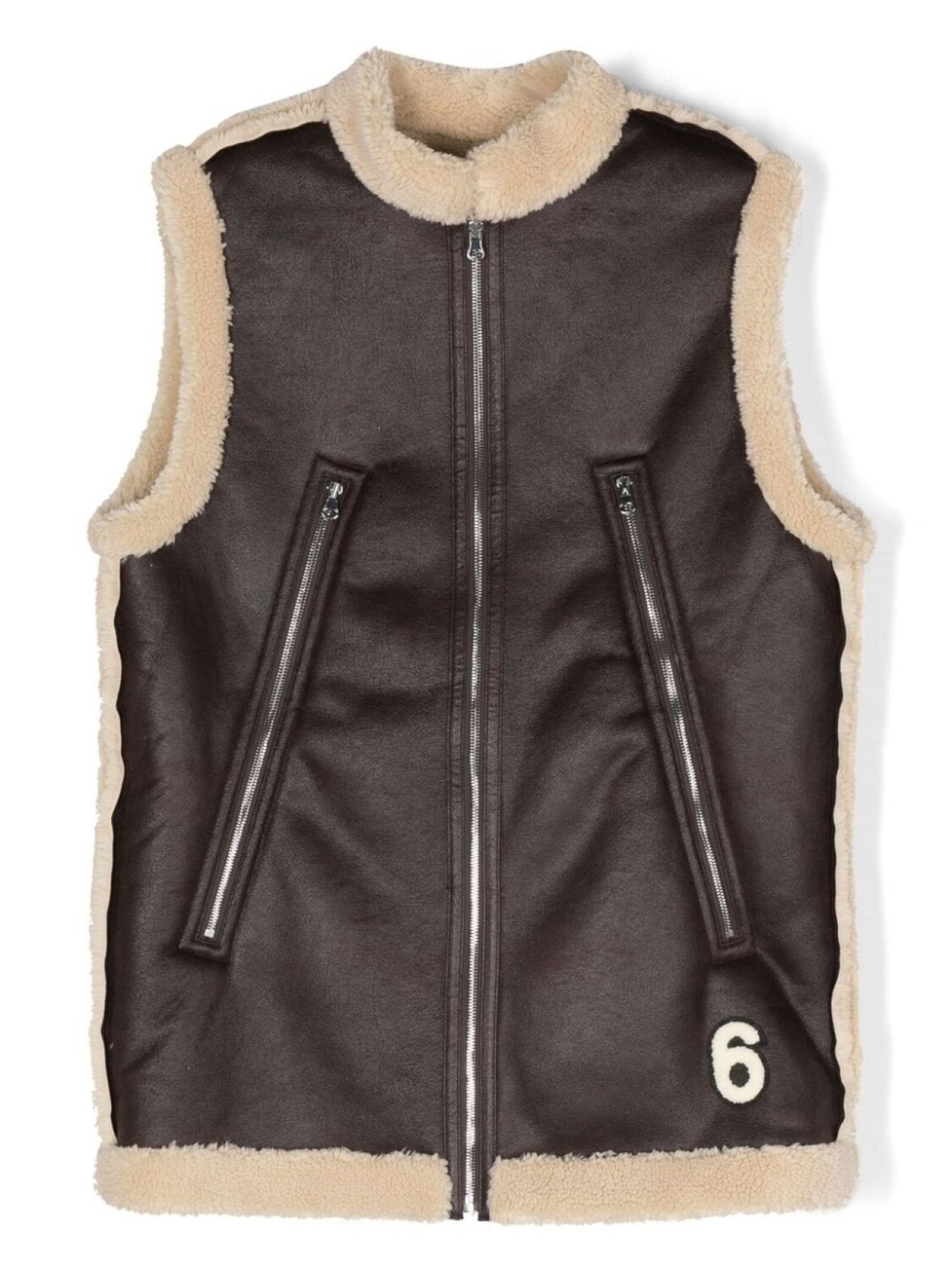 MM6 Maison Margiela Kids жилет из искусственной кожи с меховой отделкой, коричневый
MM6 Maison Margiela Kids жилет из искусственной кожи с меховой отделкой, коричневый