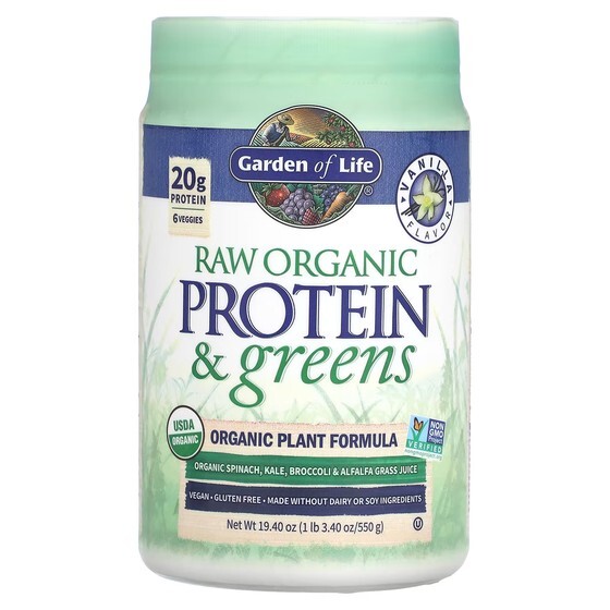 Протеиновый порошок Garden of Life RAW Organic Protein & Greens растительная формула ваниль, 550г
Протеиновый порошок Garden of Life RAW Organic Protein & Greens растительная формула ваниль, 550г