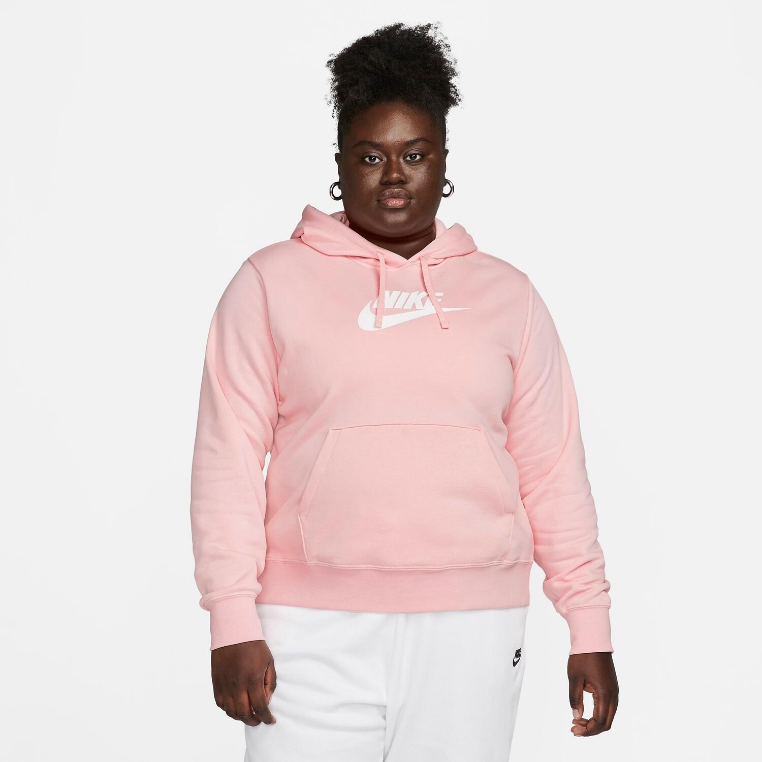 Женский флисовый пуловер с капюшоном Nike Sportswear Club (большие размеры), розовый
Женский флисовый пуловер с капюшоном Nike Sportswear Club (большие размеры), розовый