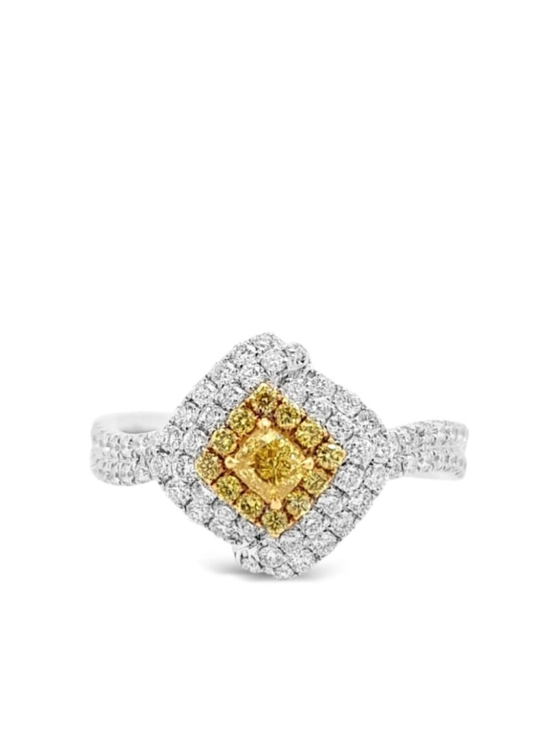 Кольцо с бриллиантами Fancy Intense из 18-каратного желтого золота и платины HYT Jewelry, серебряный
Кольцо с бриллиантами Fancy Intense из 18-каратного желтого золота и платины HYT Jewelry, серебряный