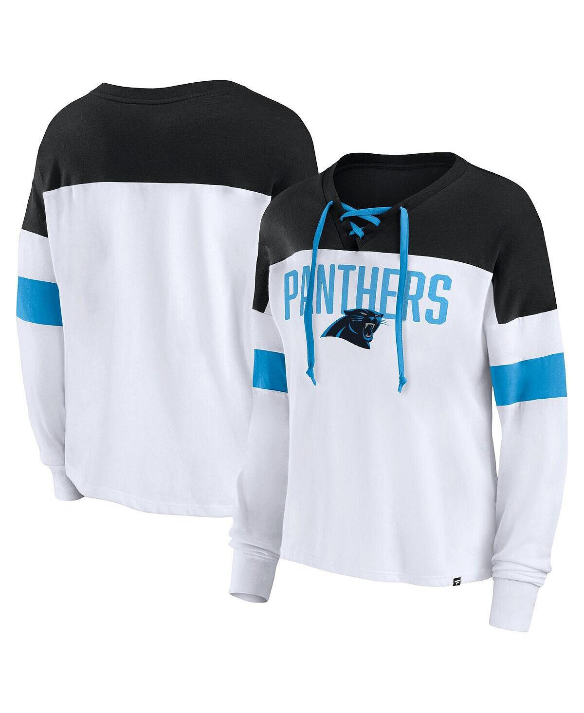 Женская фирменная белая и черная футболка Carolina Panthers Even Match с длинными рукавами и v-образным вырезом на шнуровке Fanatics
Женская фирменная белая и черная футболка Carolina Panthers Even Match с длинными рукавами и v-образным вырезом на шнуровке Fanatics