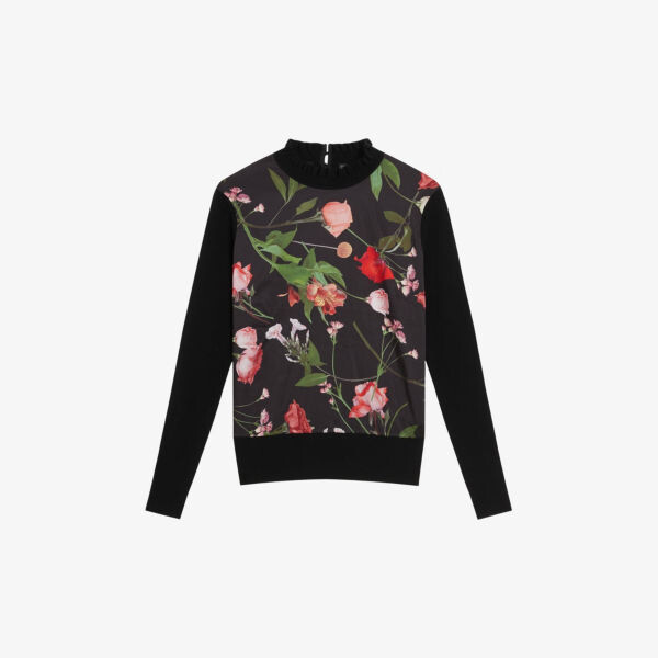 Вязаный джемпер Frasiee с длинными рукавами и цветочной вставкой Ted Baker, черный
Вязаный джемпер Frasiee с длинными рукавами и цветочной вставкой Ted Baker, черный