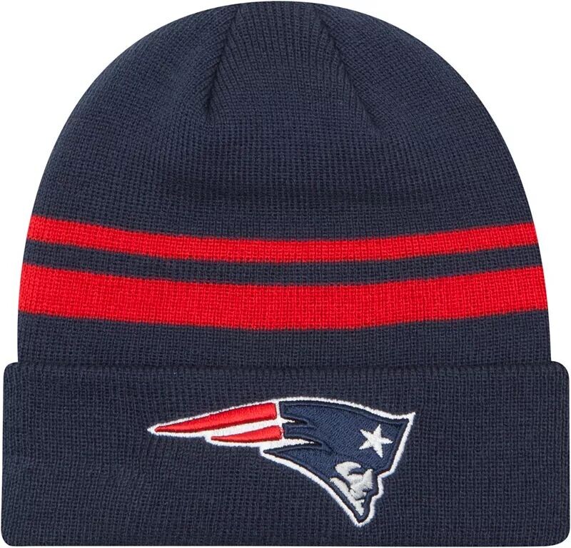 Мужская темно-синяя вязаная шапка New Era New England Patriots с манжетами
Мужская темно-синяя вязаная шапка New Era New England Patriots с манжетами