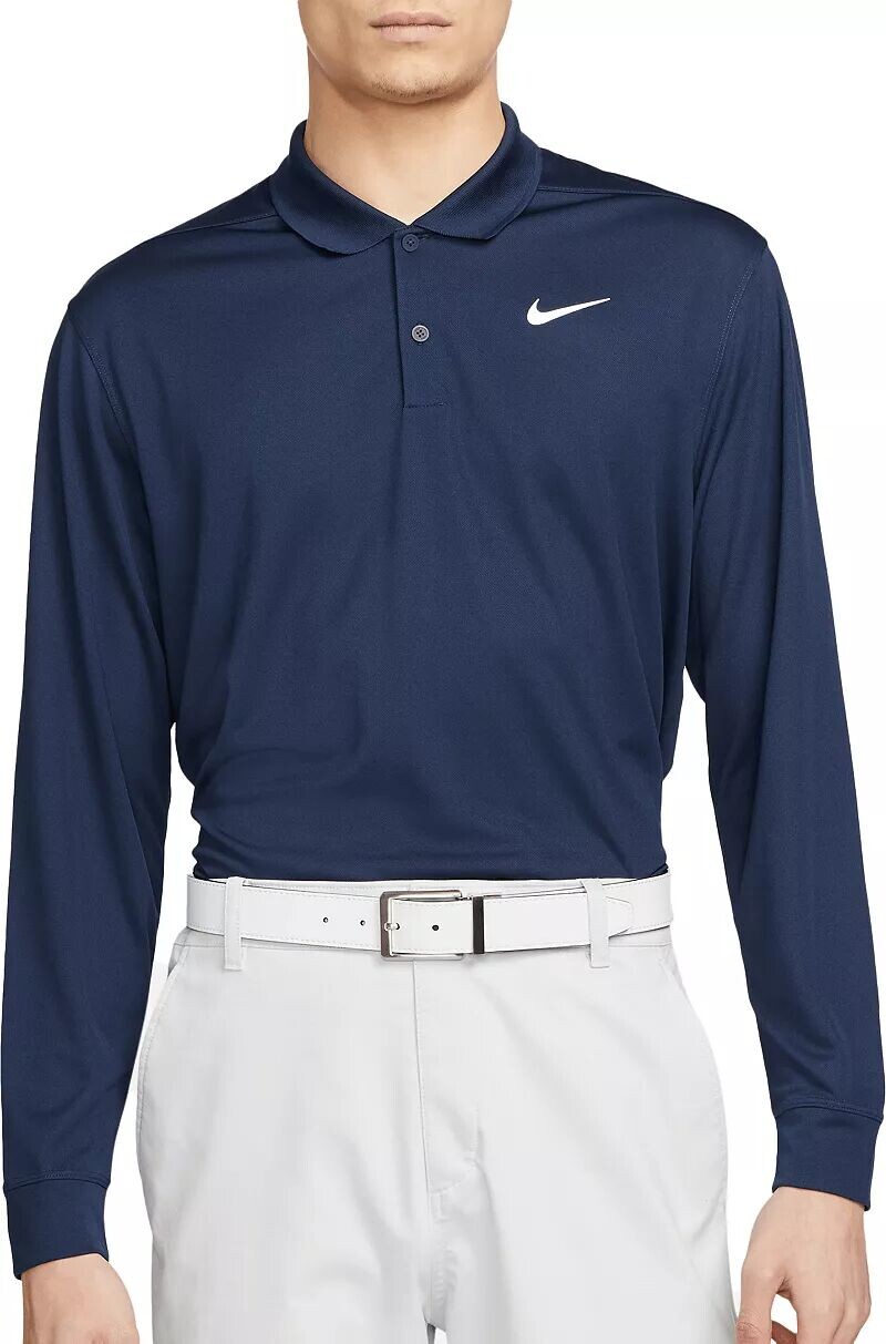 Мужская однотонная футболка-поло для гольфа с длинными рукавами Nike Dri FIT Victory
Мужская однотонная футболка-поло для гольфа с длинными рукавами Nike Dri FIT Victory