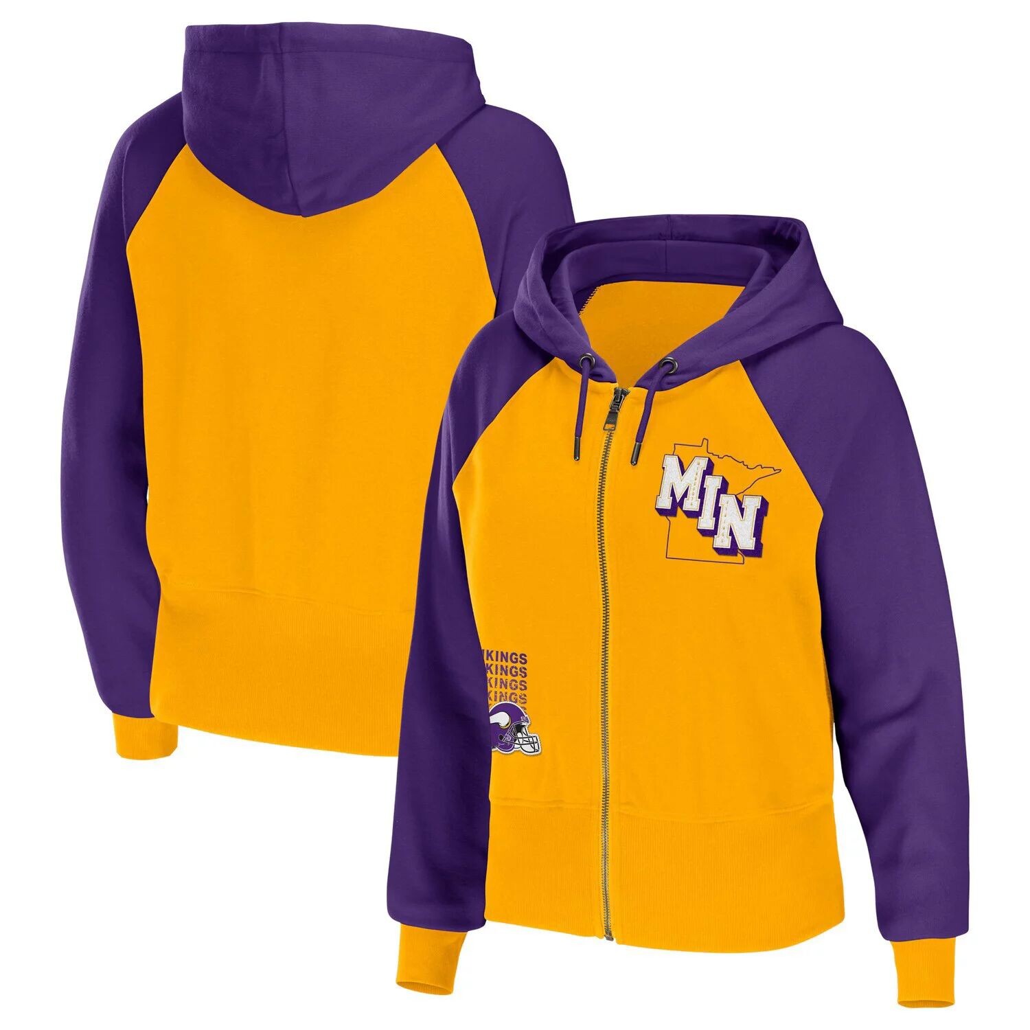 Женская WEAR by Erin Andrews Gold Minnesota Vikings худи с цветными блоками и молнией во всю длину
Женская WEAR by Erin Andrews Gold Minnesota Vikings худи с цветными блоками и молнией во всю длину